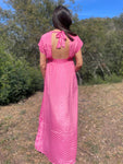 Robe longue bérénice graphique pink